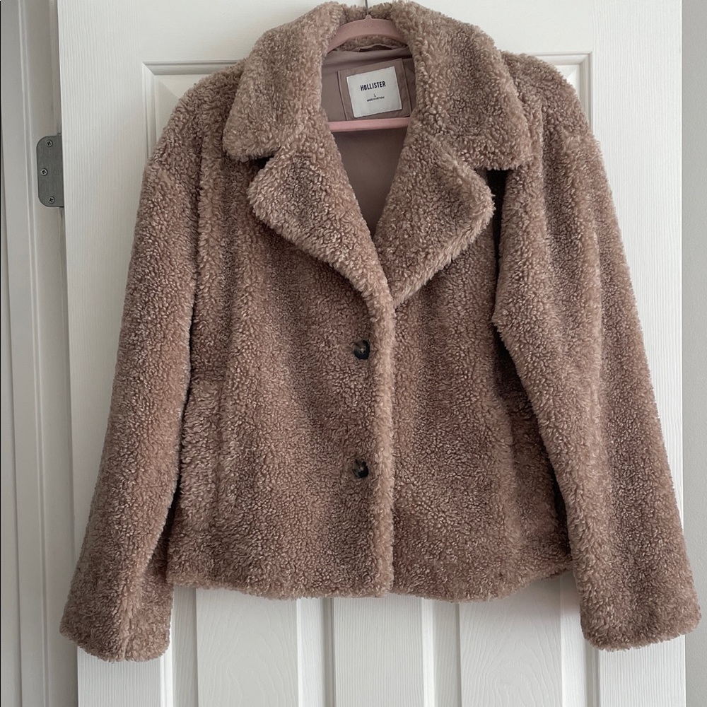 Hollister Women's Cozy Brown Teddy Jacket